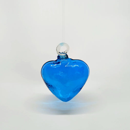 Corazon de Vidrio Soplado Azul