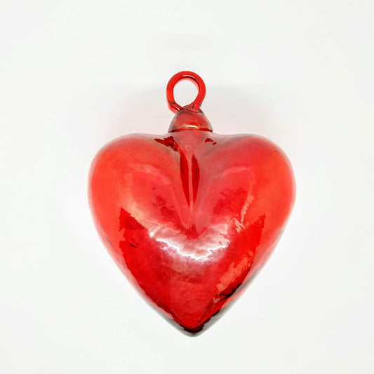 Corazon de Vidrio Soplado Rojo