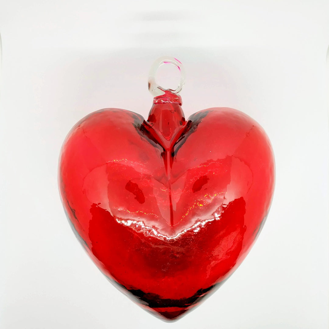 Corazon de Vidrio Soplado Rojo