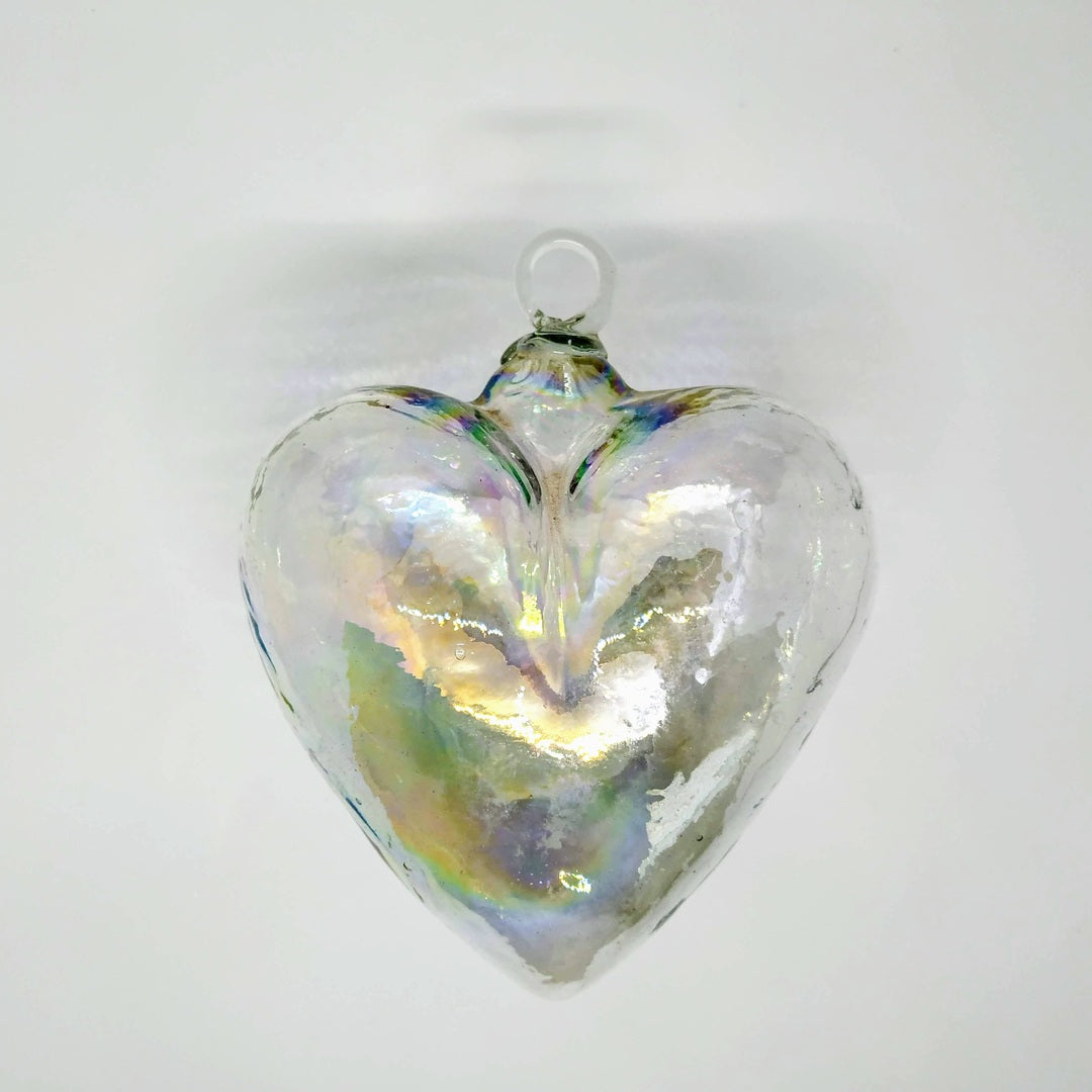 Corazon de Vidrio Soplado Tornasol