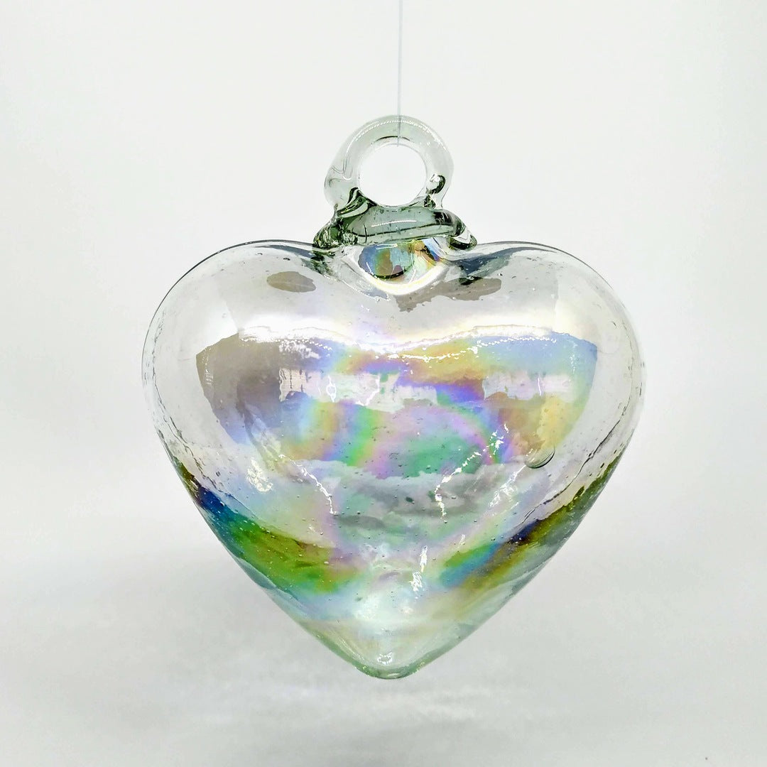 Corazon de Vidrio Soplado Tornasol