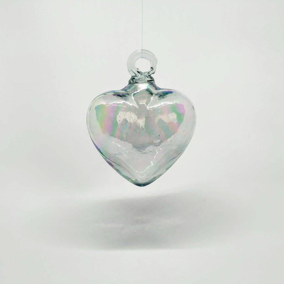 Corazon de Vidrio Soplado Tornasol